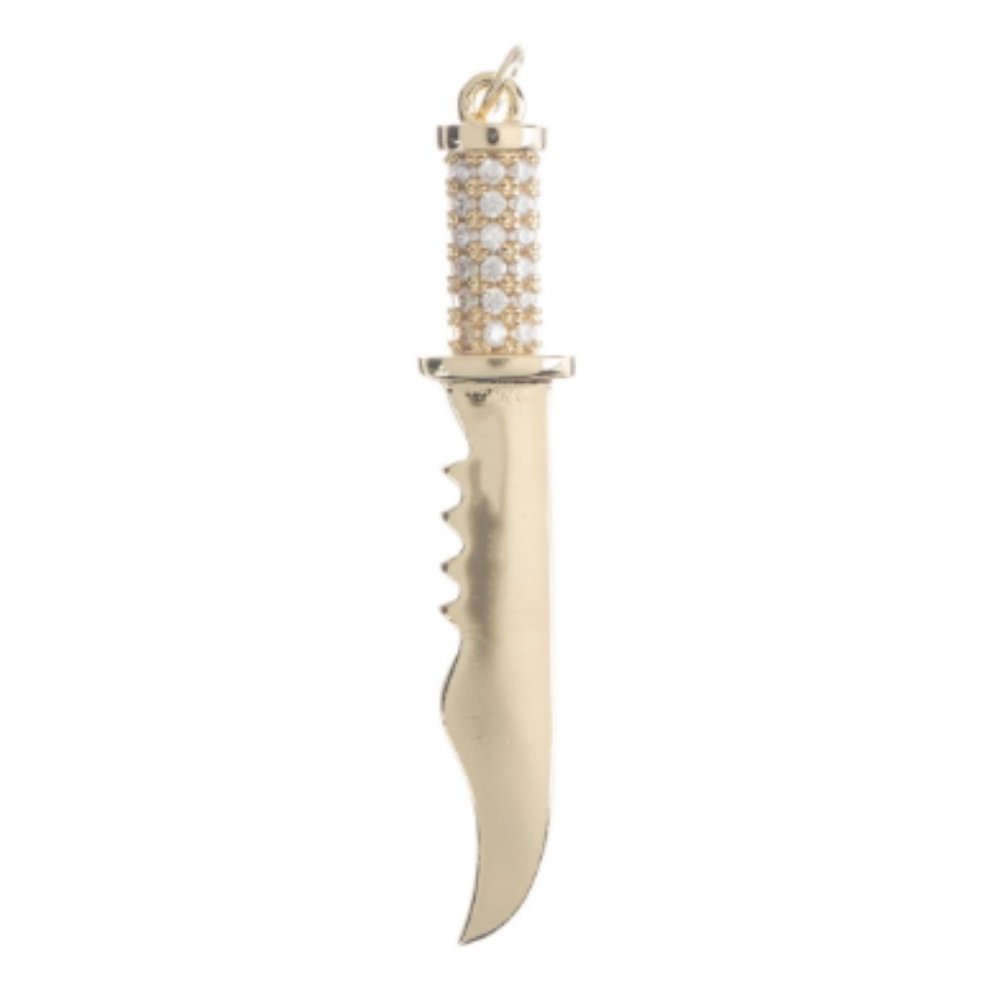 18KGold Filled Combat Military Knife Charm Pendant